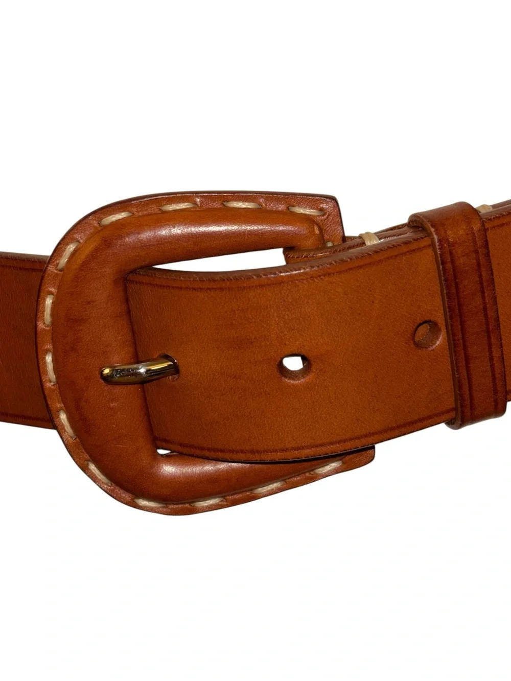 Ralph Lauren Rare Saddle Tan Italian Leather Belt & Removable Pouch M